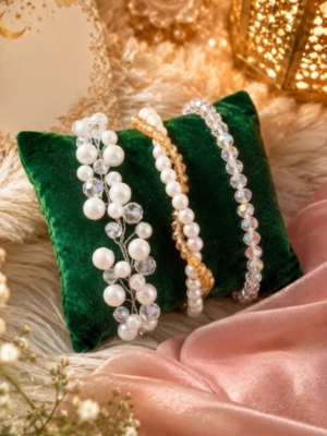3 in 1 Twist Elegance Pearl Beads Bracelet Set by CHAMMAQ