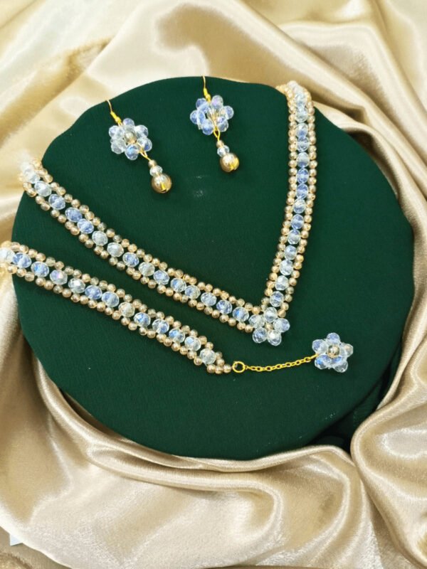 Elegant Crystal Bloom Necklace Set by CHAMMAQ.