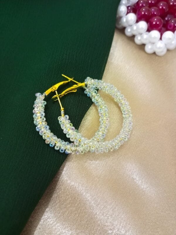 CHAMMAQ’s Seed beads Hoop Earrings