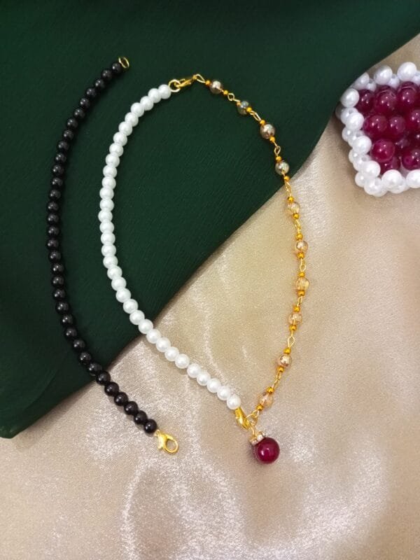 CHAMMAQ Dual Glam 2-in-1 Necklace – Black & White Elegance ✨