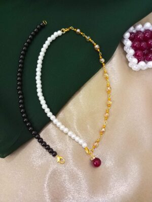 CHAMMAQ Dual Glam 2-in-1 Necklace – Black & White Elegance ✨