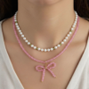 CHAMMAQ Blush Crystal Bow 3 in 1 Necklace Set - Image 2
