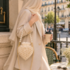 Heart-Shaped Pearl Beaded Sling Bag | Elegant Handmade by CHAMMAQ - Image 2