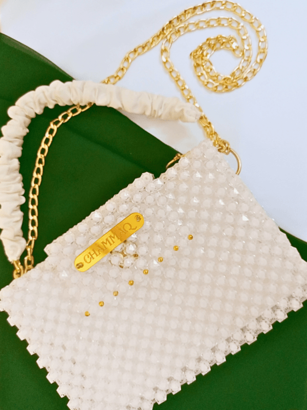 Dazzle Dot Beaded Handbag for Ladies | Elegant Bead Purse by CHAMMAQ - Image 3