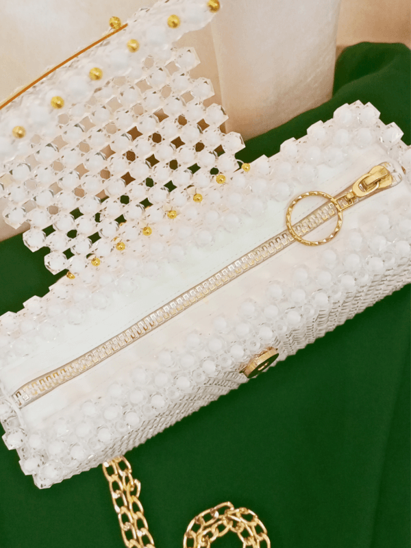 Dazzle Dot Beaded Handbag for Ladies | Elegant Bead Purse by CHAMMAQ - Image 6