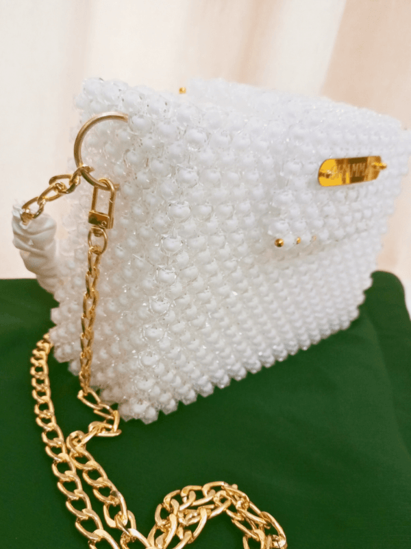Dazzle Dot Beaded Handbag for Ladies | Elegant Bead Purse by CHAMMAQ - Image 7