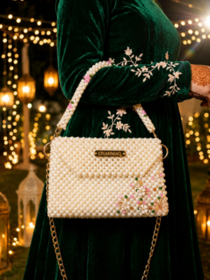 CHAMMAQ Floral Pearl Beaded Bag ✨ – Elegant Handmade Luxury