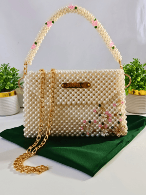 CHAMMAQ Floral Pearl Beaded Bag ✨ – Elegant Handmade Luxury