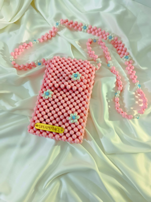 Beaded Crossbody Bag by CHAMMAQ – Handmade Mobile Sling Bag for Girls
