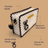 Stylish Beaded Purse – Handmade White Beaded Purse by CHAMMAQ - Image 6
