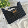 Midnight Gleam Black Beaded Shoulder Bag | CHAMMAQ Handmade Luxury