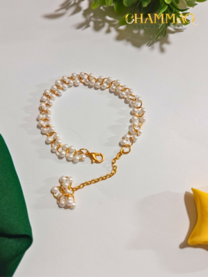 Minimal Gajra Bracelet – Elegant Handmade Pearl Bracelet by CHAMMAQ