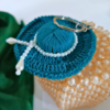 Handcrafted Crochet Hat Keychain with Pearl Detailing | Elegant Accessory by CHAMMAQ - Image 2
