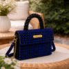 Black Beaded Bag – Elegant Velvet Handbag by CHAMMAQ - Image 4