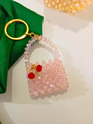 Rosé Bloom – Handcrafted Crystal Bag Keychain | CHAMMAQ