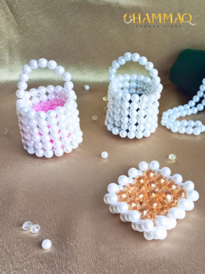 Pearl Mini Basket & Tray Decor Set - Elegant Mini Home Decor by CHAMMAQ