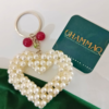 Pearl Heart Keychain – Handmade Beaded Heart Charm for Bags & Gifts by CHAMMAQ - Image 2