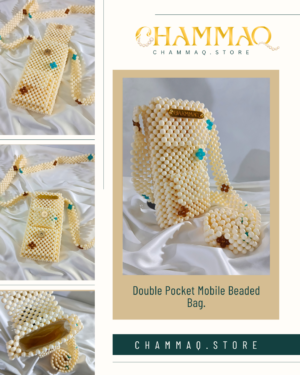 Mobile Beaded Bag by CHAMMAQ | Double Pocket Sling Bag for Everyday Use