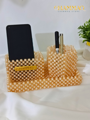 CHAMMAQ Beaded Handmade Organizer – Makeup, Phone & Desk Holder