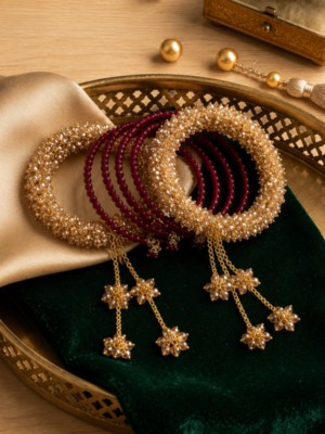 6-Piece Bridal Gajra Bracelet Set Handcrafted by CHAMMAQ