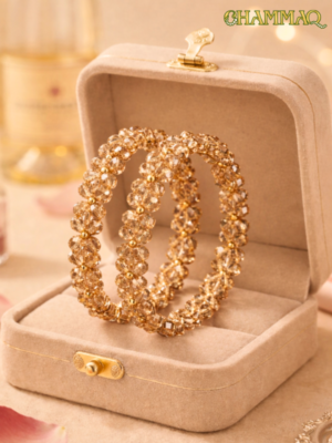 Premium Champagne Crystal Kara Bangles by CHAMMAQ