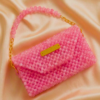Pink Marble Beaded Clutch Bag by CHAMMAQ - Image 7