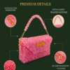 Pink Marble Beaded Clutch Bag by CHAMMAQ - Image 3