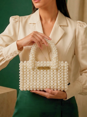 Pearl Beaded Bag – BerryCharm Handmade Handbag Beaded by CHAMMAQ