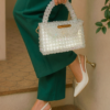 Beaded Crystal Radiance Luxury Top-Handle Bag by CHAMMAQ