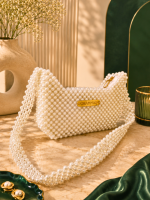 Pearl Shoulder Beaded Bag by CHAMMAQ