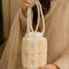 Beaded Pearl Bucket Bag by CHAMMAQ – Ivory Gleam Luxury - Image 4