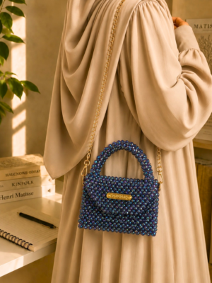 Beaded Structured Bag by CHAMMAQ – Midnight Radiance