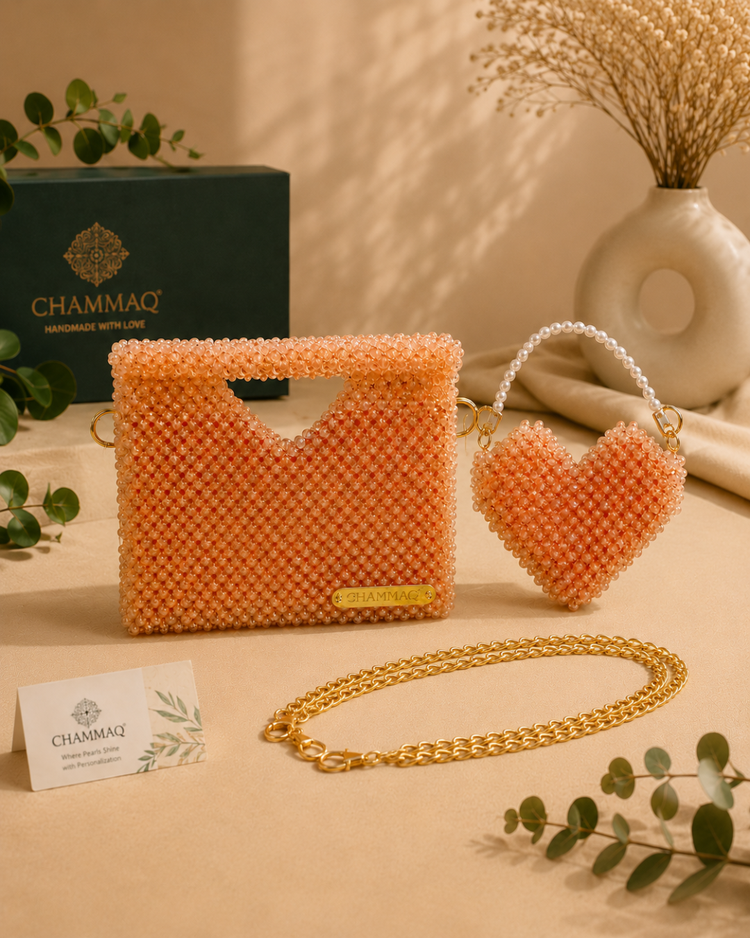 Beaded Mini Heart Bag by CHAMMAQ – Sweetheart Glow Luxury - Image 4