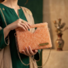 Beaded Top-Handle Clutch by CHAMMAQ – Peach Radiance Luxury - Image 2