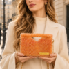 Beaded Top-Handle Clutch by CHAMMAQ – Peach Radiance Luxury - Image 4